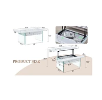 Multifunctional Lift Top Coffee Table with Modern Marble Pattern and Tempered Glass Legs