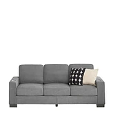 83.86"Snowfleece Fabric sofa,Modern Compressed Couch,3-Seater Sofa, Furniture for Living Room,Bedroom,office, Gray