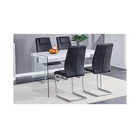 Elegant White Mdf Coffee Table and 4 Pu Chairs