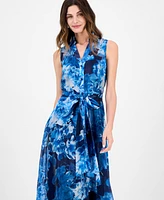 julia jordan Women's Sleeveless Maxi Shirtdress