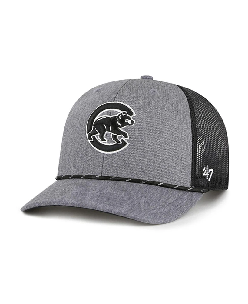 '47 Brand Men's Charcoal Chicago Cubs Carbon Rope Trucker Adjustable Hat