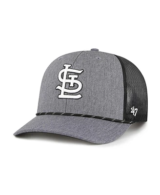 '47 Brand Men's Charcoal St. Louis Cardinals Carbon Rope Trucker Adjustable Hat