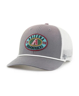 '47 Brand Men's Gray/White Arizona Diamondbacks Tide Sweep Rope Trucker Adjustable Hat