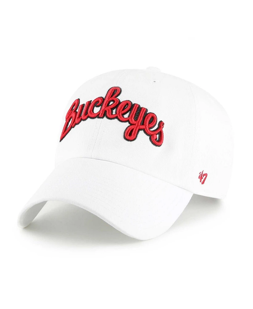 '47 Brand Men's White Ohio State Buckeyes Clean Up Adjustable Hat