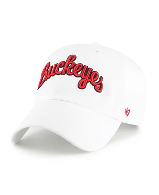 '47 Brand Men's White Ohio State Buckeyes Clean Up Adjustable Hat