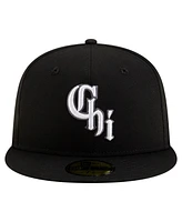 New Era Men's Black Chicago White Sox 125th Anniversary 59FIFTY Snapback Hat
