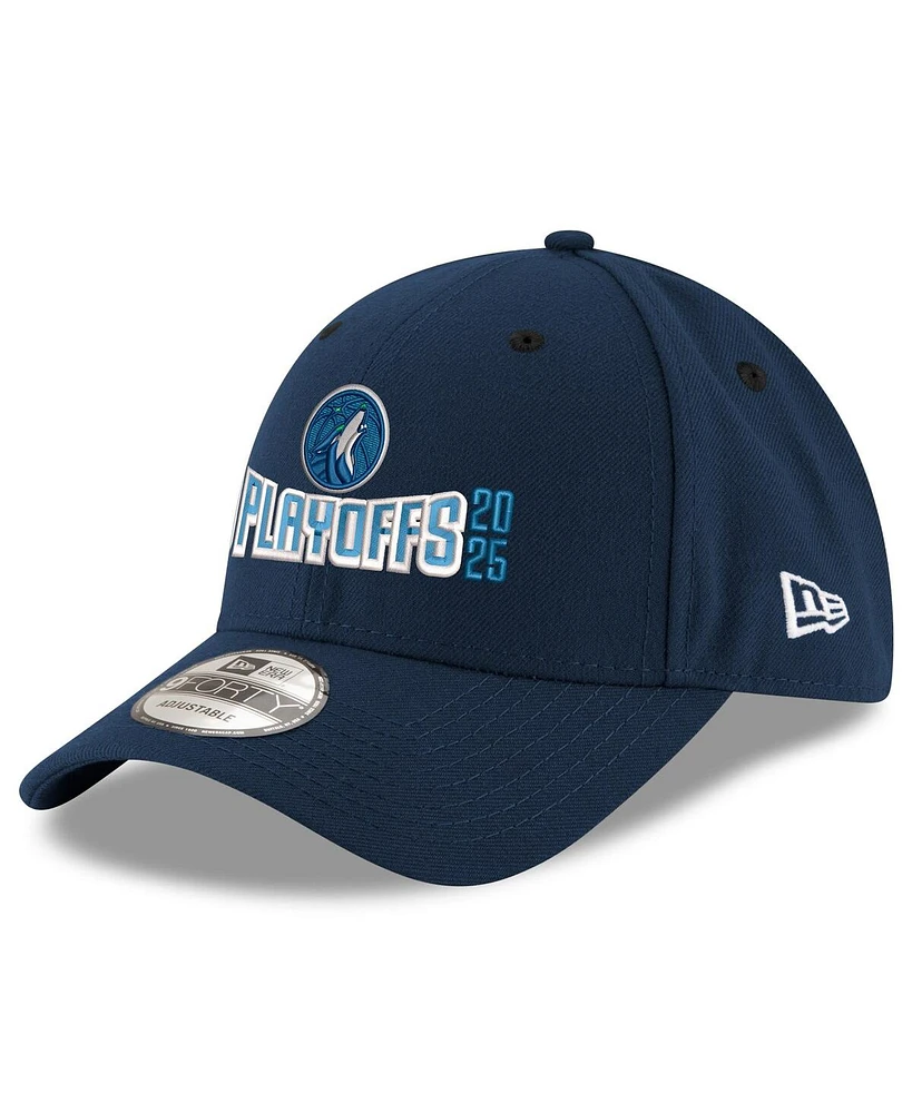 New Era Men's Navy Minnesota Timberwolves 2025 Nba Playoffs 9FORTY Adjustable Hat