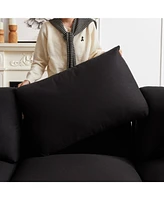 3-Seat Modular Sofa with Ottoman, L-Shaped Sleeper Sofa, 102.2