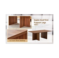 Walnut Wood Grain Coffee Table: Modern Luxury, Stable Support (44.8")