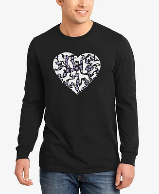La Pop Art Men's Dog Heart Word Long Sleeve T-Shirt