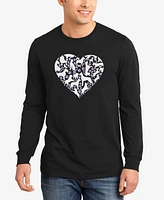 La Pop Art Men's Dog Heart Word Long Sleeve T-Shirt