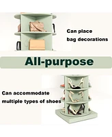 Green 360 Rotating shoe cabinet 6 layers