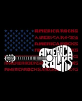 La Pop Art Men's America Rocks Word T-Shirt