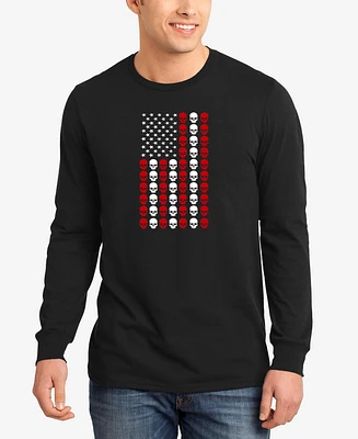 La Pop Art Men's Skull Flag Word Long Sleeve T-Shirt