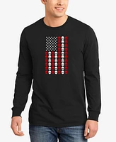 La Pop Art Men's Skull Flag Word Long Sleeve T-Shirt