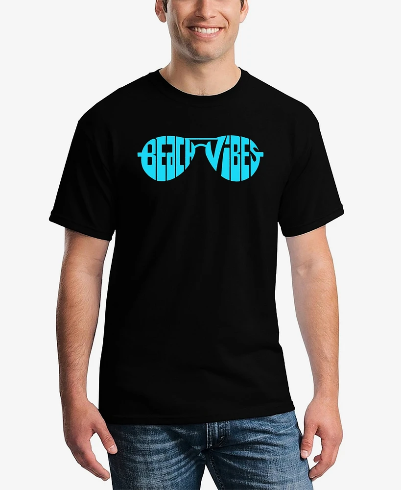 La Pop Art Men's Beach Vibes Word T-Shirt