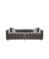 Premium Velvet Sofa 3-Seater Loveseat with Metal Legs