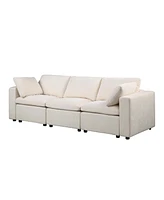 Modular Sectional Sofa, 3 Piece Sectional Sofa Set, Armless Chair/Two Corner Chairs, Chenille Beige