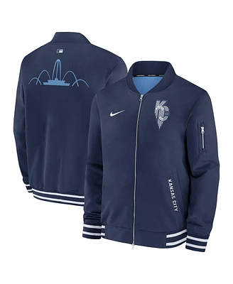 Nike Men's Navy Kansas City Royals Authentic Collection Connect Full-Zip Bomber Jacket