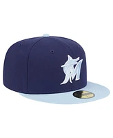 New Era Men's Navy/Light Blue Miami Marlins Color Pack 2-Tone 59FIFTY Fitted Hat