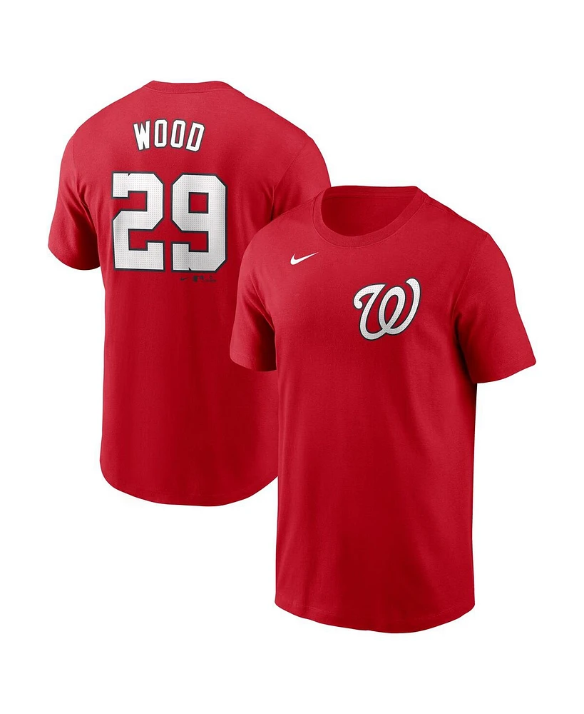 Nike Men's James Wood Red Washington Nationals Fuse Name Number T-Shirt