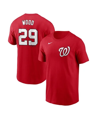 Nike Men's James Wood Red Washington Nationals Fuse Name Number T-Shirt
