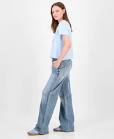 Celebrity Pink Juniors' Slouchy Skater Wide-Leg Jeans