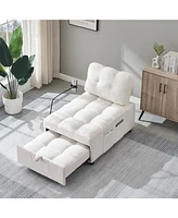 40.20 inches long, Teddy Sofa Fabric,a convertible sofa-bed, for Apartment Office Living Room - Beige