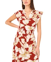 Vince Camuto Women's Printed Smocked-Waist Wide-Leg Jumpsuit