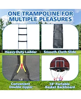 8FT Trampoline with Enclosure