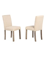 6-Piece Dining Set with Upholstered Chairs and Bench (Brown