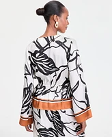 I.n.c. International Concepts Women's Printed Peplum Top, Exclusively at Macy's