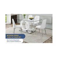 Elegant 5-Piece Dining Set: Table & 4 Chairs