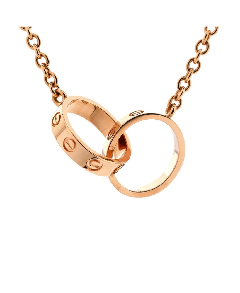 Pre-Owned Cartier Love Interlocking Necklace 18K Rose Gold