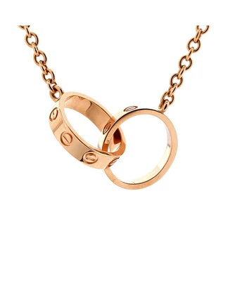 Pre-Owned Cartier Love Interlocking Necklace 18K Rose Gold