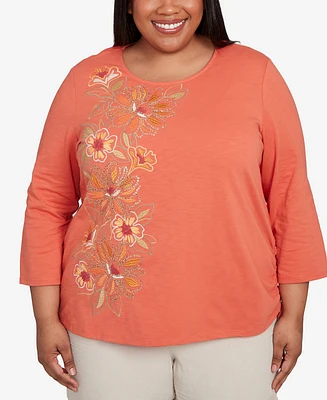 Alfred Dunner Plus Floral Embroidered Top