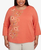Alfred Dunner Plus Floral Embroidered Top