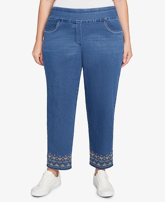 Alfred Dunner Plus Fringe Denim Jeans