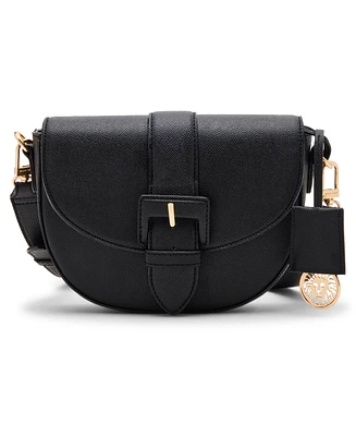 Anne Klein Covered Buckle Saddle Small Crossbody Bag