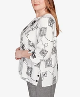 Alfred Dunner Plus Embroidered Floral Top