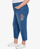Alfred Dunner Plus Embroidered Denim Jeans