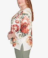 Alfred Dunner Plus Beaded Floral Top
