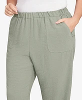 Alfred Dunner Plus Button Tab Patch Pocket Capri Pants