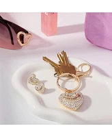 Juicy Couture Gold-Tone Pave Heart Keychain & Earrings Set