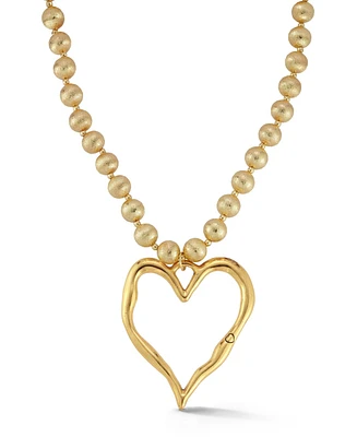 Rachel Zoe Gold Plated Large Open Heart Necklace