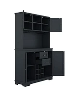 Dark Blue Farmhouse Coffee/Wine Bar Cabinet