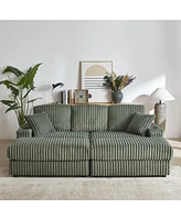 Comfy 3-Seater Corduroy Sofa with Storage Spaces