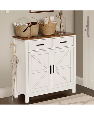 Kitchen Storage Cabinet, Modern Farmhouse Buffet Cabinet with Storage, Coffee Bar with 2 Drawers and 2 Doors, Floor Sideboard Buffet for Living Room,