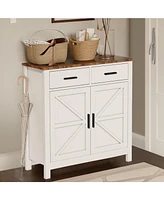Kitchen Storage Cabinet, Modern Farmhouse Buffet Cabinet with Storage, Coffee Bar with 2 Drawers and 2 Doors, Floor Sideboard Buffet for Living Room,