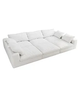 Large size modular cloud sofa 6 seats down sofa bed apartment living room sofa 120"